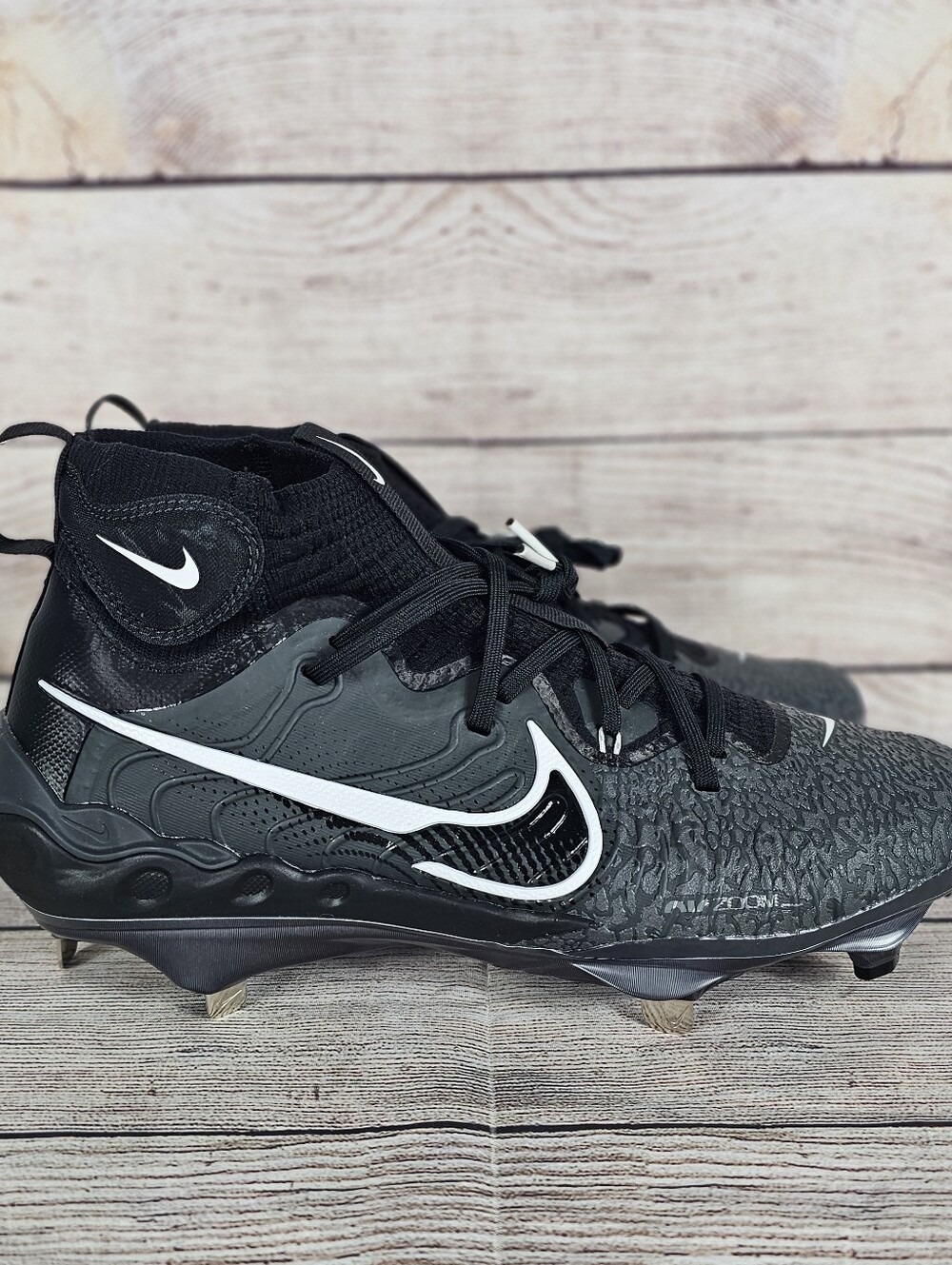 New NIKE ALPHA HUARACHE NXT Men's Black Metal Baseball Cleats DJ6517-010 Size 11